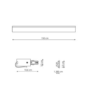 Szynoprzewód 1F 1,5m czarny LP-571/150CM BK