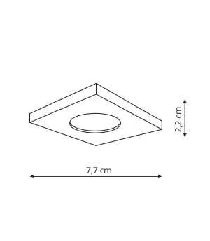 Lagos oczko podtynkowe kwadratowe czarne IP65 LP-440/1RS BK square