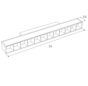 Lampa Magnetyczna Liniowa System Dali 12W 666LM 3000K