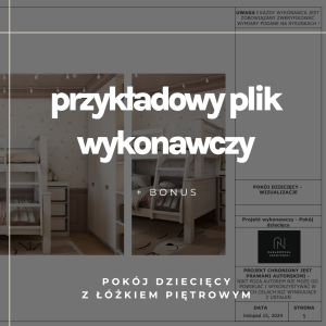 PDF plik wykonawczy projektu pokoju dziecięcego z łóżkiem piętrowym