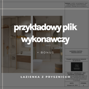 PDF plik wykonawczy projektu łazienki z PRYSZNICEM + BONUS