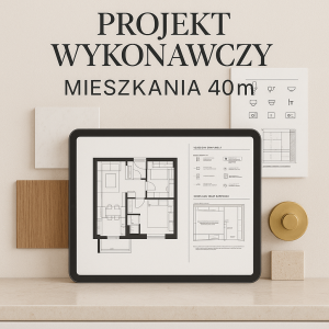 PDF – Projekt wykonawczy mieszkania 40 m² + zestawienie wyposażenia dodatkowego