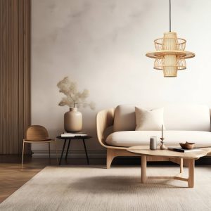 Rattanowa lampa wisząca Estral naturalna 1xE27