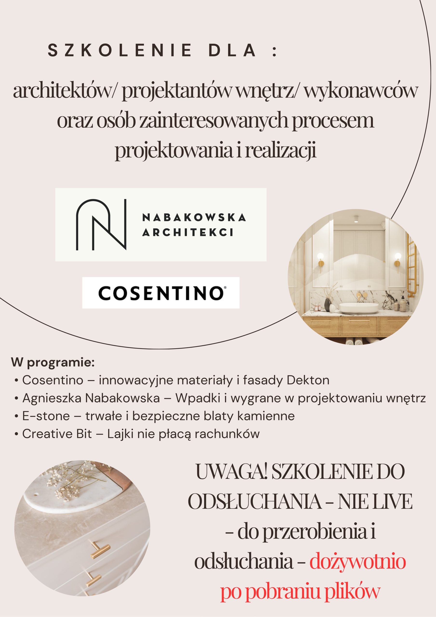 DLA KURSANTÓW Jak zaprojektować kuchnię szybko, funkcjonalnie i bez poprawek na budowie - PROJEKTOWANIE KUCHNI OD PODSTAW ONLINE UWAGA! SZKOLENIE DO ODSŁUCHANIA - NIE LIVE DLA KURSANTÓW Jak zaprojektować kuchnię szybko, funkcjonalnie i bez poprawek na budowie - PROJEKTOWANIE KUCHNI OD PODSTAW ONLINE UWAGA! SZKOLENIE DO ODSŁUCHANIA - NIE LIVE