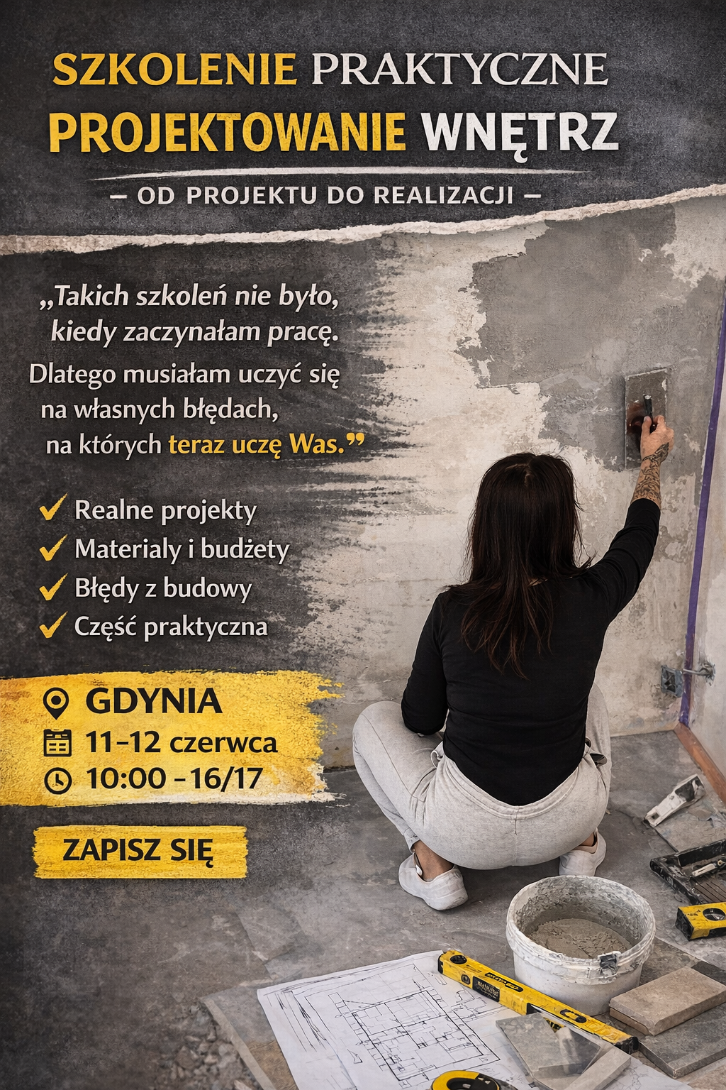 DWUDNIOWE Szkolenie: Projektowanie wnętrz w praktyce – analiza projektu, budżetu i realizacji STACJONARNE GDYNIA