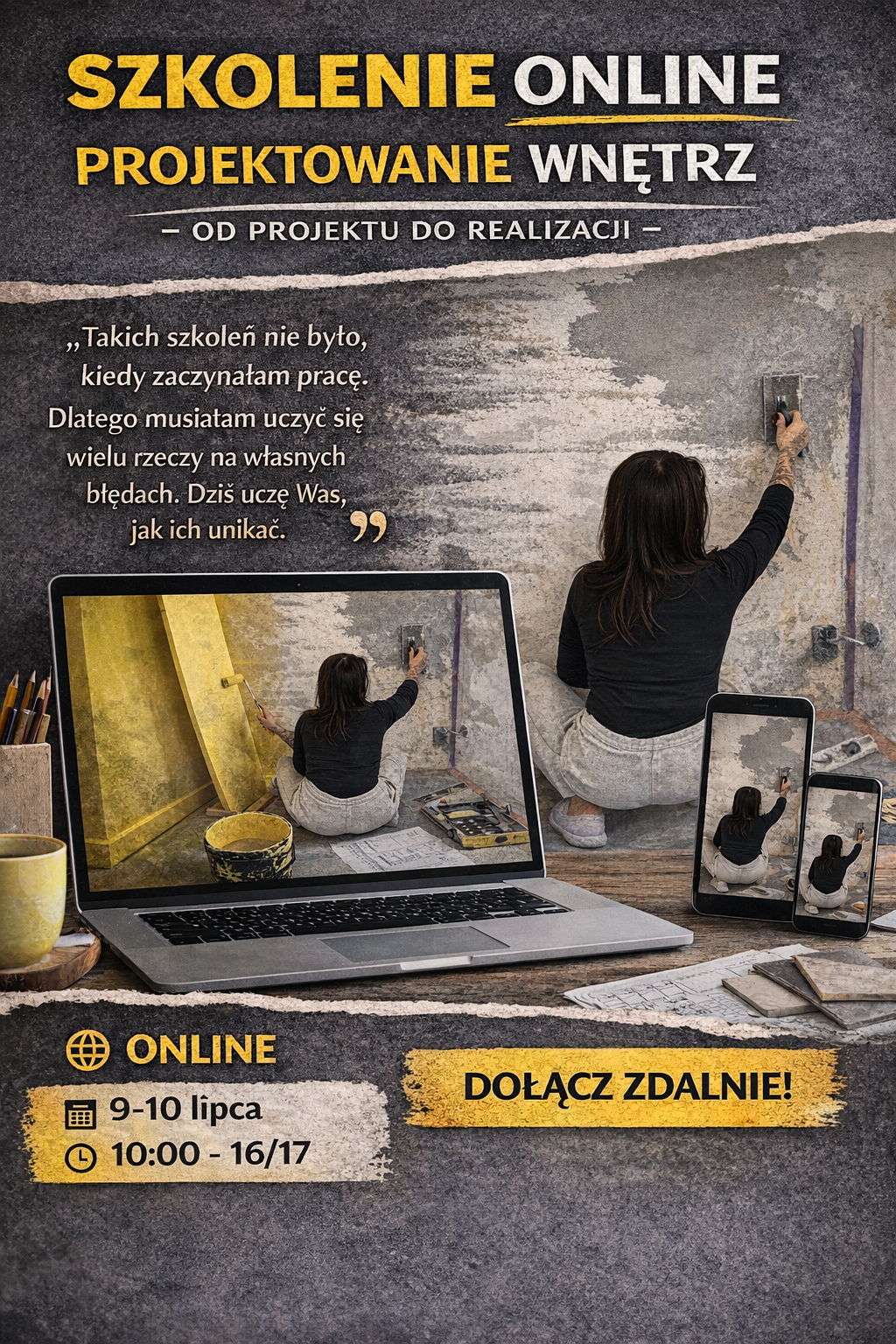 DWUDNIOWE Szkolenie: Projektowanie wnętrz w praktyce – analiza projektu, budżetu i realizacji ONLINE NAGRYWANE