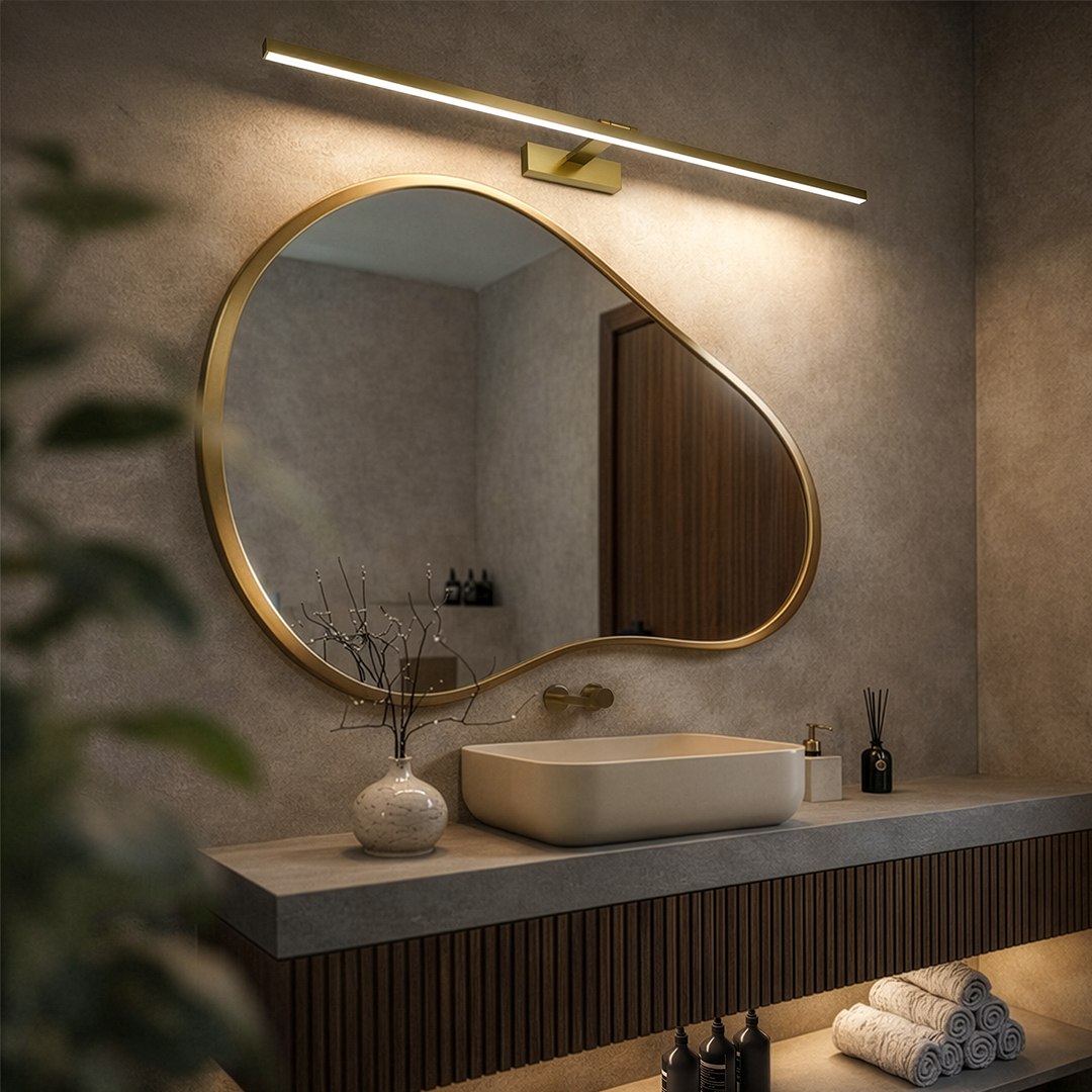 Kinkiet LED łazienkowy 90cm 18W UNO-BH-009 4000K złoty Kinkiet LED łazienkowy 90cm 18W UNO-BH-009 4000K złoty