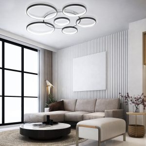 LAMPA DEKORACYJNA SUFIT 194W CZARNA + Pilot DL-F04 GIRONA