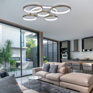 LAMPA DEKORACYJNA SUFITOWA 120W ZŁOTA +  PILOT  DL-Z03 SEMPRE