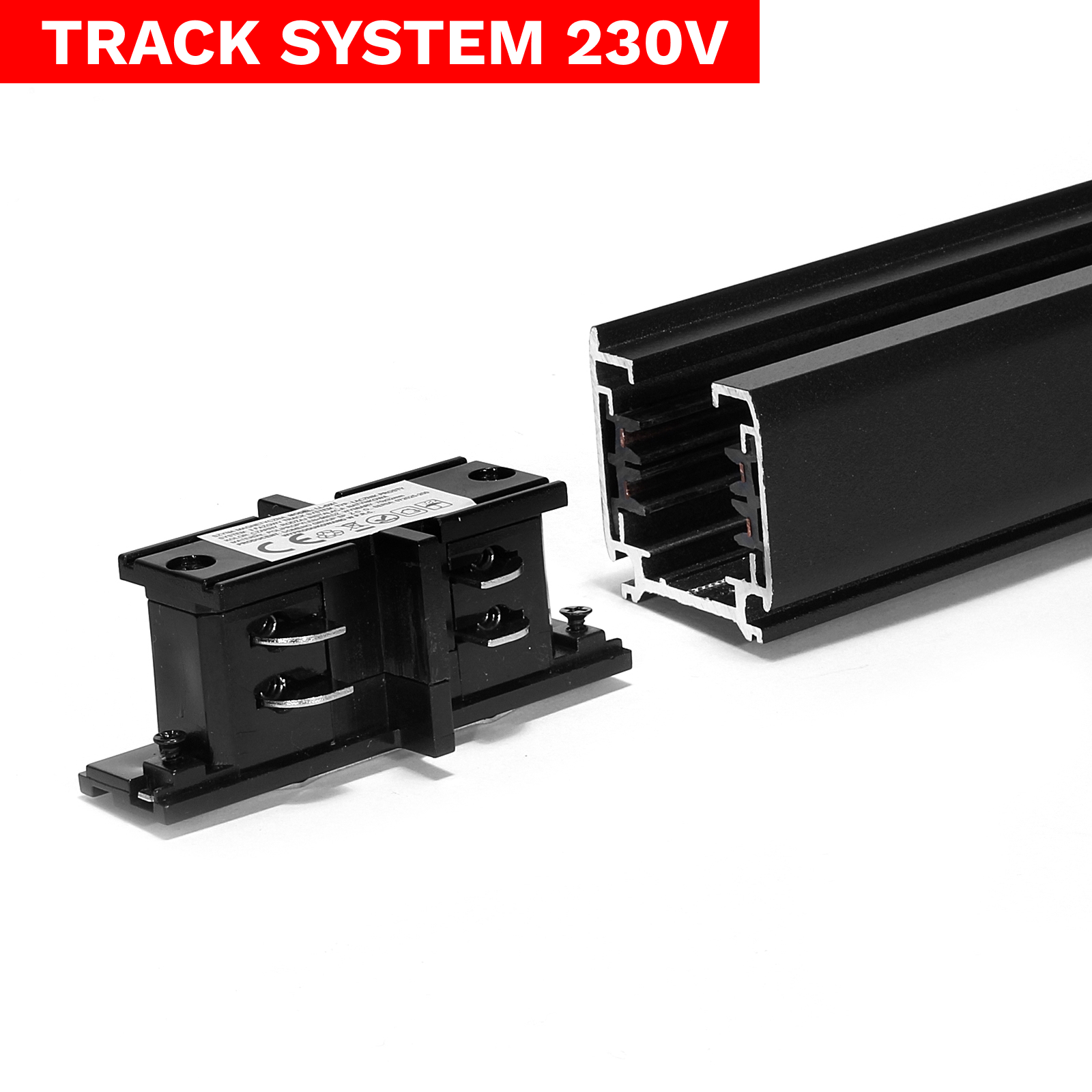 Łacznik prosty Track System LL-DX1 czarny Łacznik prosty Track System LL-DX1 czarny