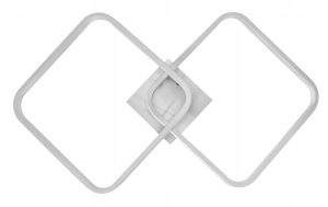 Lampa Dekoracyjna 2 kwadraty 52W Biała + Pilot IMOLA