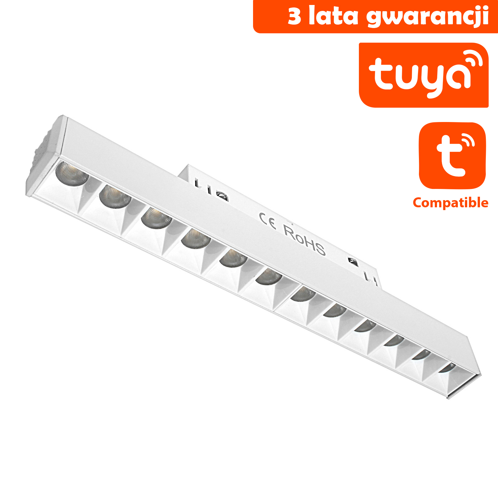 Lampa LED z Diodami Do Szyn Magnetycznych DDCX-GS12-220-TY Tuya 12W Biała CCT Lampa LED z Diodami Do Szyn Magnetycznych DDCX-GS12-220-TY Tuya 12W Biała CCT
