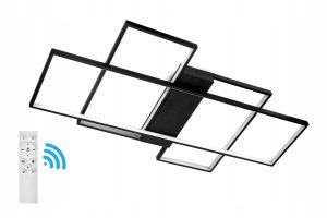 Lampa Led ring 123W czarna + Pilot ROMA