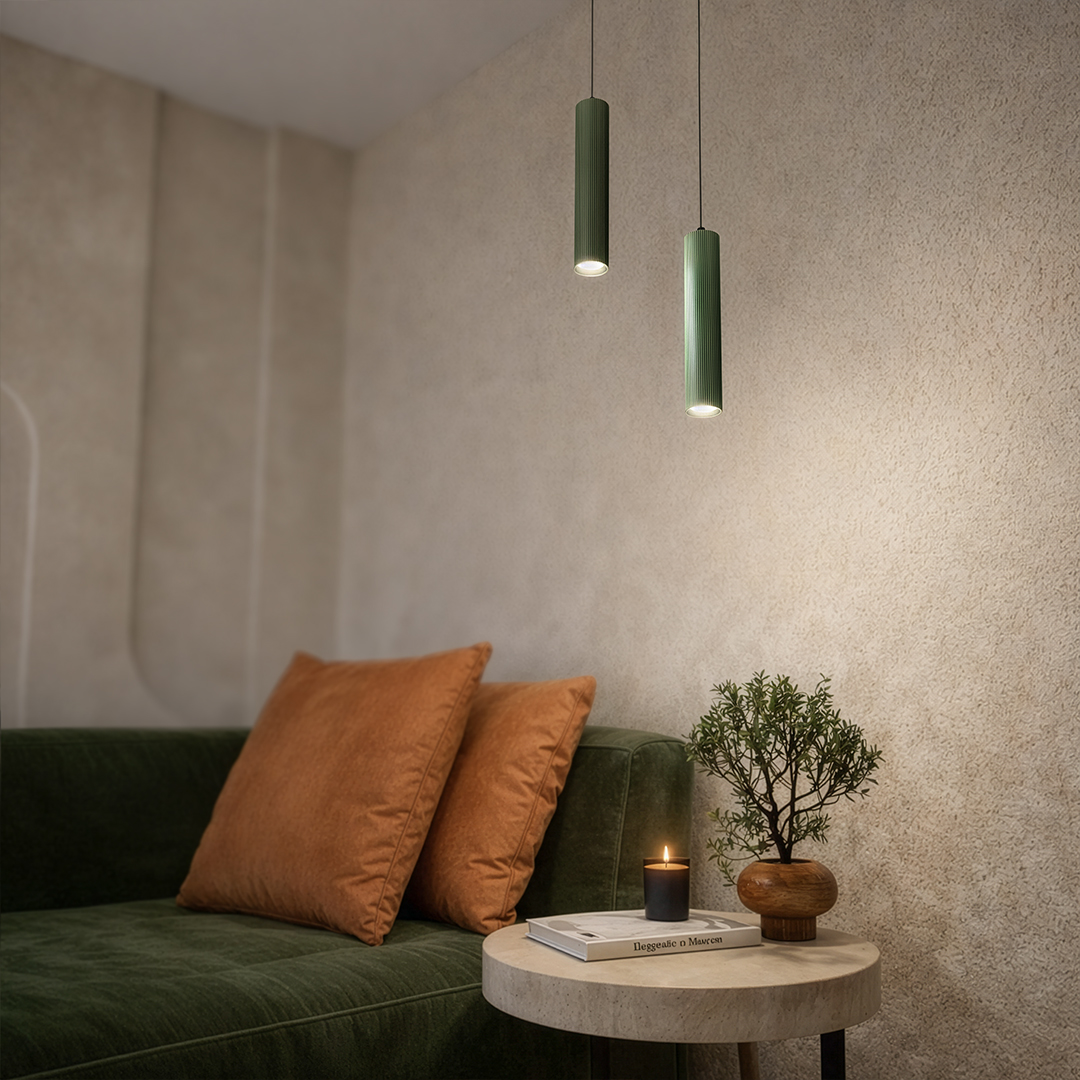 Lampa wisząca 1 x GU10 ESLA KJ2118 oliwkowy Lampa wisząca 1 x GU10 ESLA KJ2118 oliwkowy
