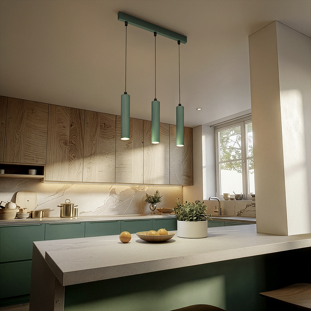 Lampa wisząca 3 x GU10 ESLA KJ217 oliwkowy Lampa wisząca 3 x GU10 ESLA KJ217 oliwkowy