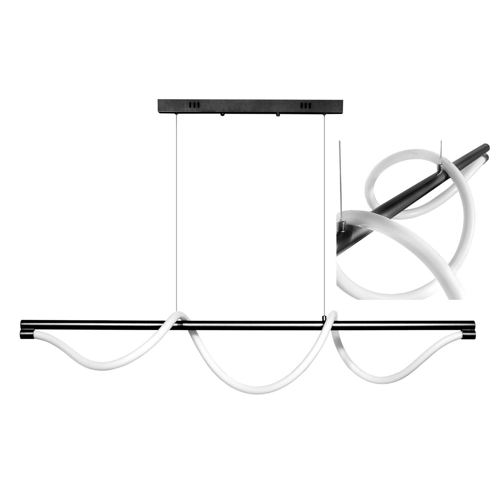 Lampa wisząca Serpente DDXZ004 55W czarna - wężyk gładki Lampa wisząca Serpente DDXZ004 55W czarna - wężyk gładki