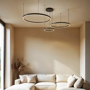 Lampa wisząca okręgi 116W czarna AZ134 MONZA