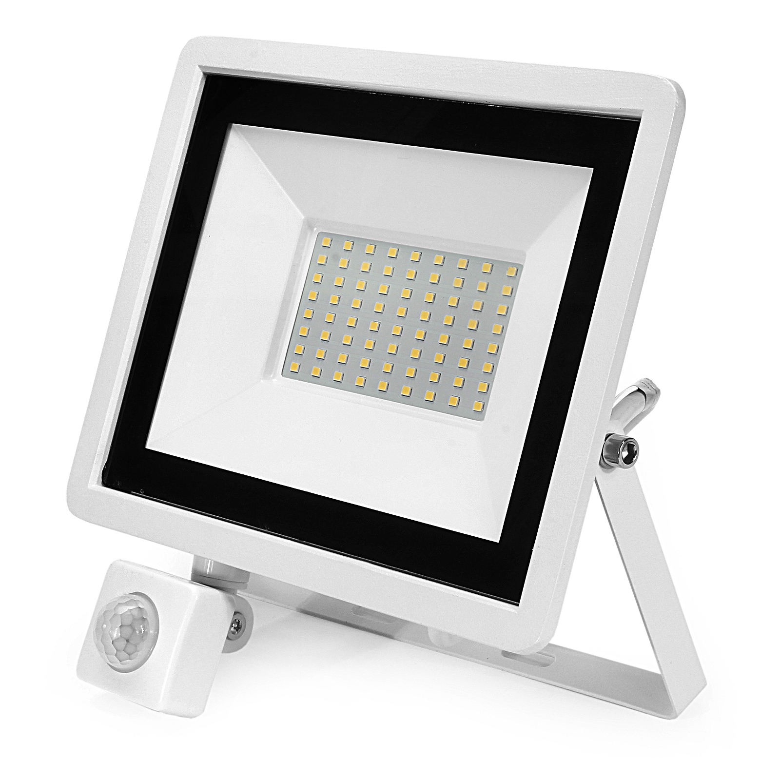 NAŚWIETLACZ Z CZUJNIKIEM RUCHU BIAŁY 50W NEUTRALNY 4000K NAŚWIETLACZ Z CZUJNIKIEM RUCHU BIAŁY 50W NEUTRALNY 4000K