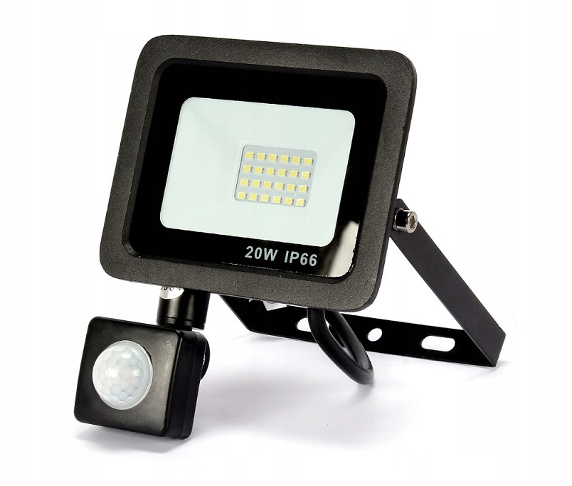 Naświetlacz LED 20W z czujnikiem halogen barwa biała neutralna 4000K Naświetlacz LED 20W z czujnikiem halogen barwa biała neutralna 4000K