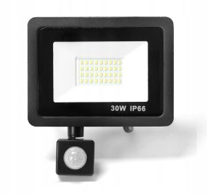 Naświetlacz LED 30W z czujnikiem ruchu barwa biała neutralna Naświetlacz LED 30W z czujnikiem ruchu barwa biała neutralna