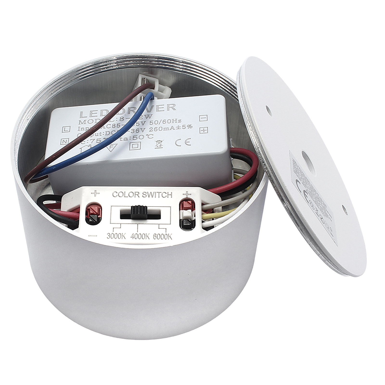 Oprawa Sufitowa LED PZE-MKL907 9W CCT 3000K-6000K Biała IP54 Oprawa Sufitowa LED PZE-MKL907 9W CCT 3000K-6000K Biała IP54