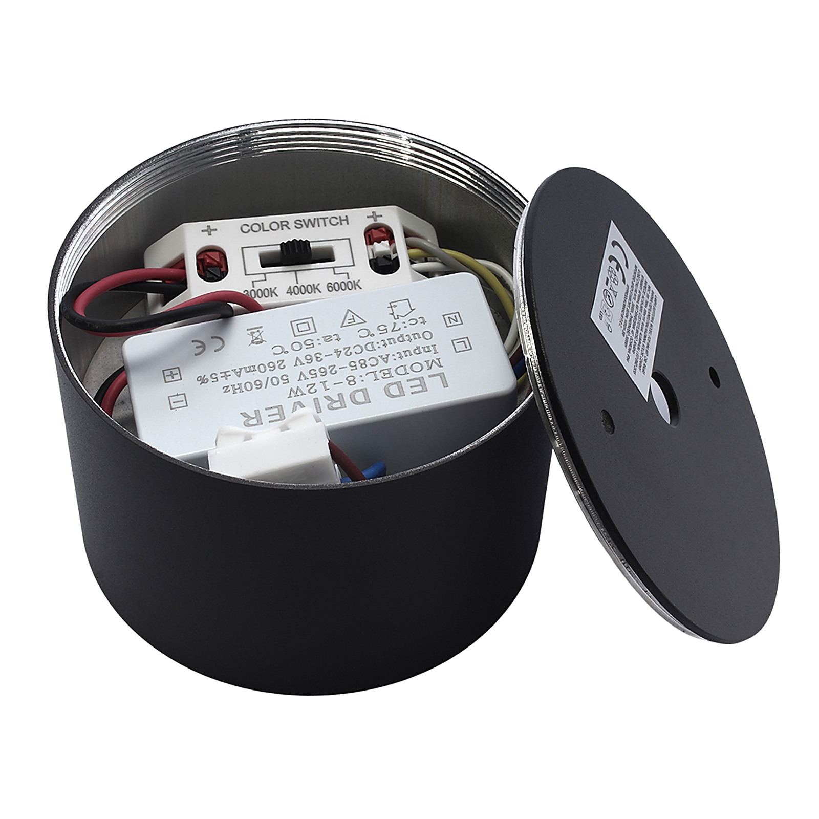 Oprawa Sufitowa LED PZE-MKL907 9W CCT 3000K-6000K Czarna IP54 Oprawa Sufitowa LED PZE-MKL907 9W CCT 3000K-6000K Czarna IP54