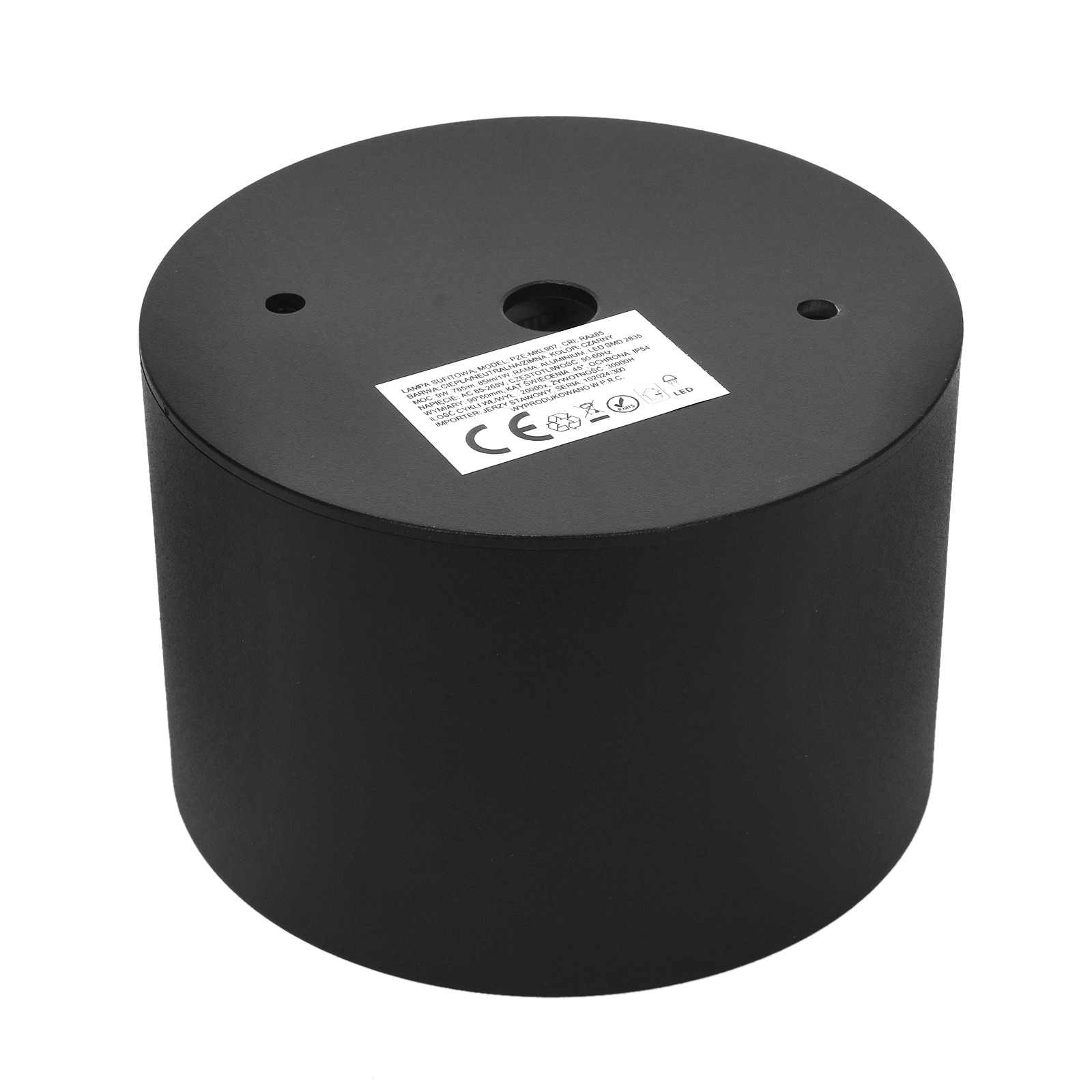 Oprawa Sufitowa LED PZE-MKL907 9W CCT 3000K-6000K Czarna IP54 Oprawa Sufitowa LED PZE-MKL907 9W CCT 3000K-6000K Czarna IP54