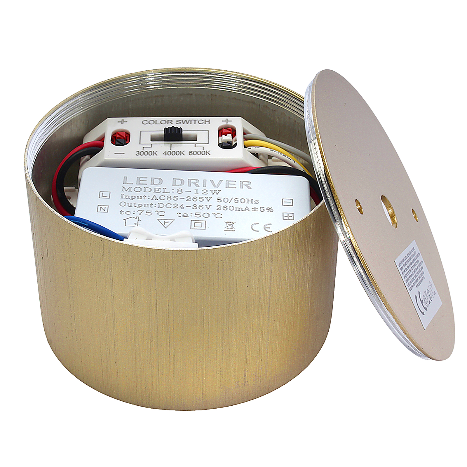 Oprawa Sufitowa LED PZE-MKL907 9W CCT 3000K-6000K Złota Oprawa Sufitowa LED PZE-MKL907 9W CCT 3000K-6000K Złota