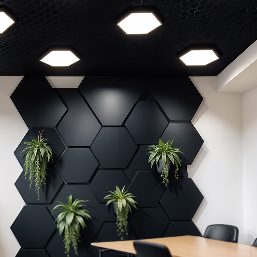 Panel LED Natynkowy HEXAGON BY-SLS-6C Plaster Miodu 40W Czarny Panel LED Natynkowy HEXAGON BY-SLS-6C Plaster Miodu 40W Czarny