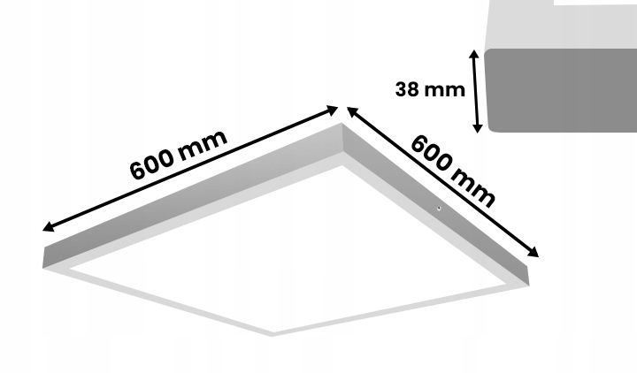 Panel LED natynkowy 60x60 40W biały PL-C05 130lm/W 4000K barwa neutralna Panel LED natynkowy 60x60 40W biały PL-C05 130lm/W 4000K barwa neutralna