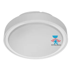 Plafon sufitowy PIR P2582-E27-S E27x2 biały z czujnikiem ruchu i zmierzchu