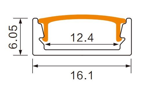 Profil do taśm LED natynkowy anodowany + klosz mleczny 200cm Profil do taśm LED natynkowy anodowany + klosz mleczny 200cm