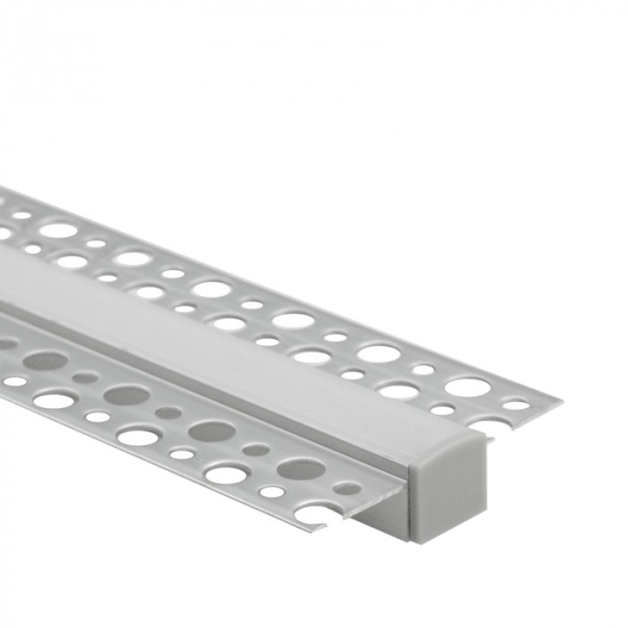 Profil do taśm LED podtynkowy anodowany + klosz mleczny 200cm Profil do taśm LED podtynkowy anodowany + klosz mleczny 200cm