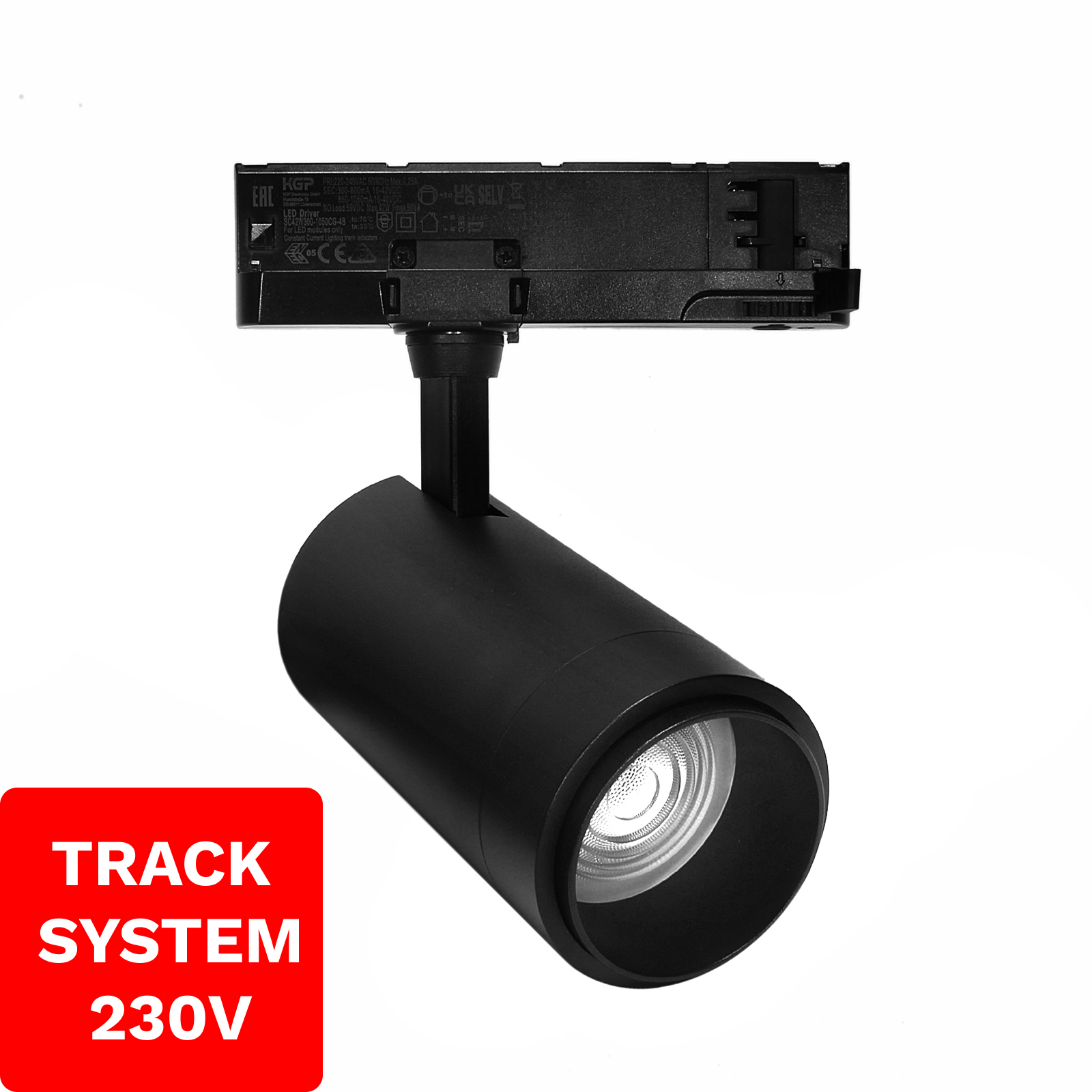 Reflektor Szynowy Zoom TRACK SYSTEM DD-04 230V 10W-30W 4000K Czarny 3 Fazowy 230V