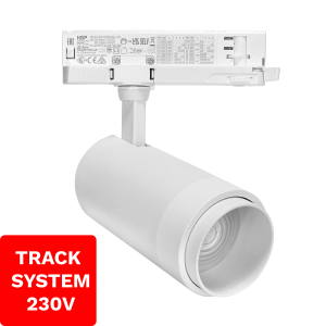 Reflektor Szynowy Zoom TRACK SYSTEM DD-04 230V 3000K Biały 3 fazowy 230V