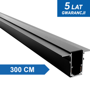 Szyna magnetyczna podtynkowa LL-20C czarna 300cm Szyna magnetyczna podtynkowa LL-20C czarna 300cm
