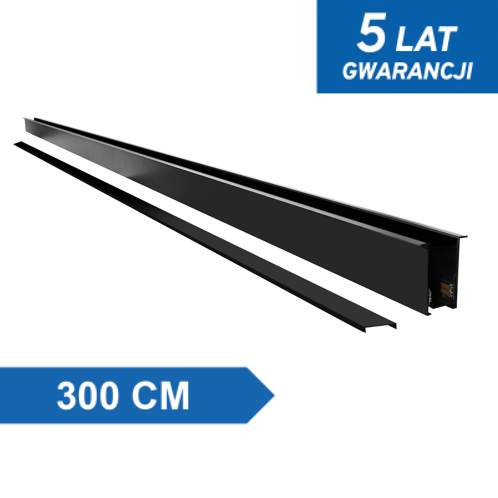 Szyna magnetyczna podtynkowa LL-20F czarna 300cm Szyna magnetyczna podtynkowa LL-20F czarna 300cm