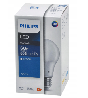 Żarówka E27 A60 Philips 8W 4000K