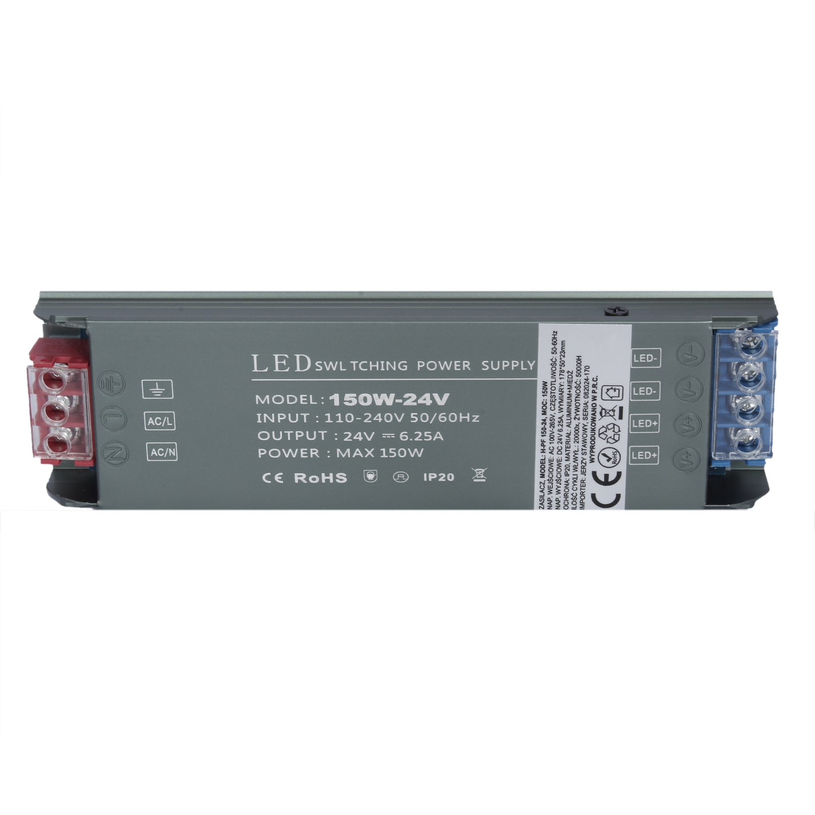 Zasilacz LED H-PF 150-24 150W Czarny Zasilacz LED H-PF 150-24 150W Czarny