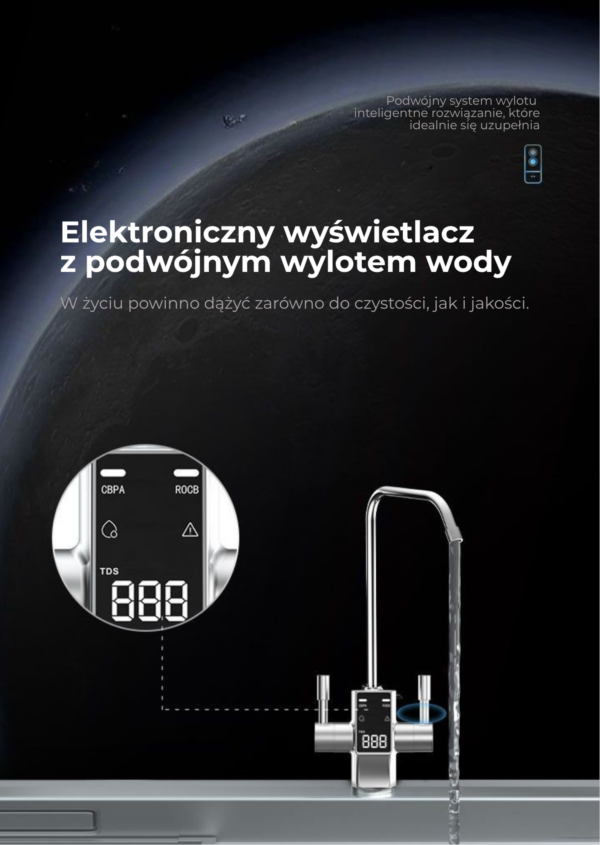 FILTR WODY ODWRÓCONA OSMOZA JONIZATOR GENERATOR WODORU - Chrom z kranikiem