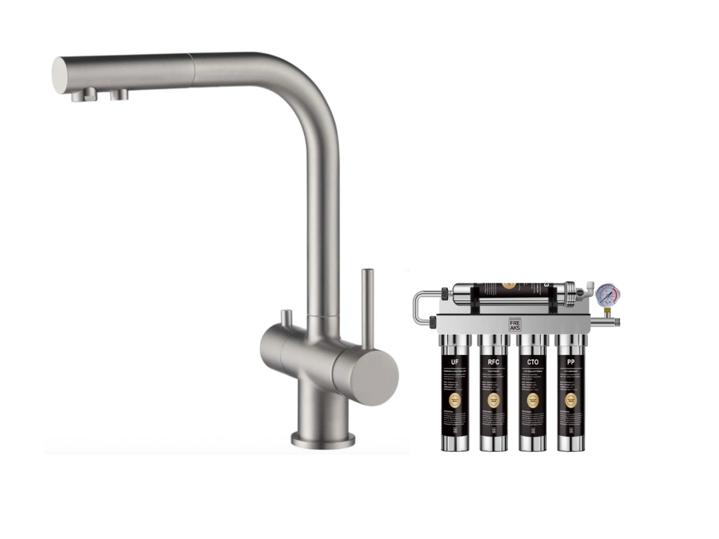 MANUALNA BATERIA Z FILTREM WODY – FREAK MANUAL - NIKIEL SZCZOTKOWANY INOX
