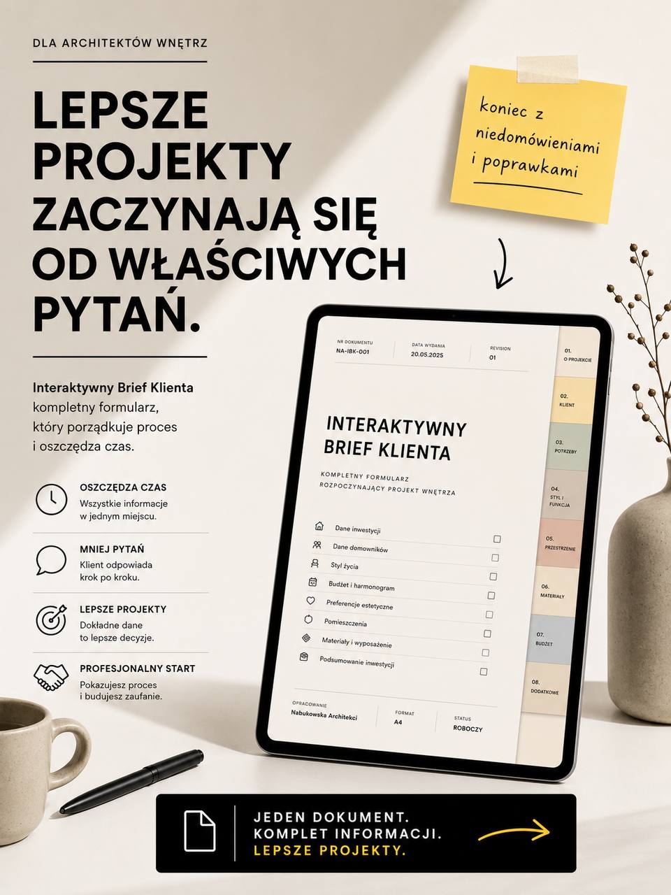 SPERSONALIZOWANY Interaktywny Brief Projektowy PRO - WYWIAD Z KLIENTEM SPERSONALIZOWANY Interaktywny Brief Projektowy PRO - WYWIAD Z KLIENTEM